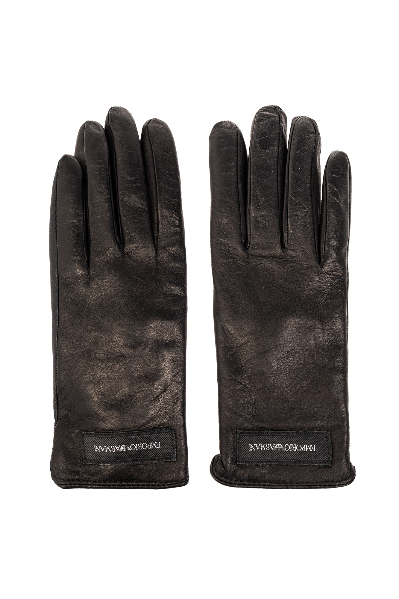 Black Leather gloves Emporio Armani Vitkac Italy